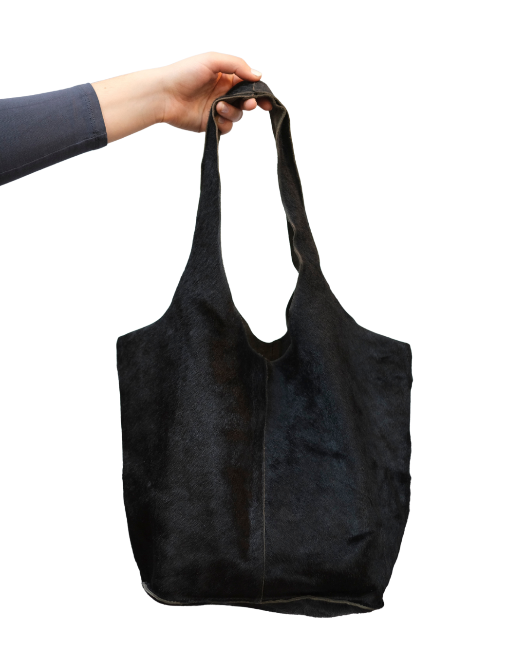 Vintage italian hair-on leather shoulder tote