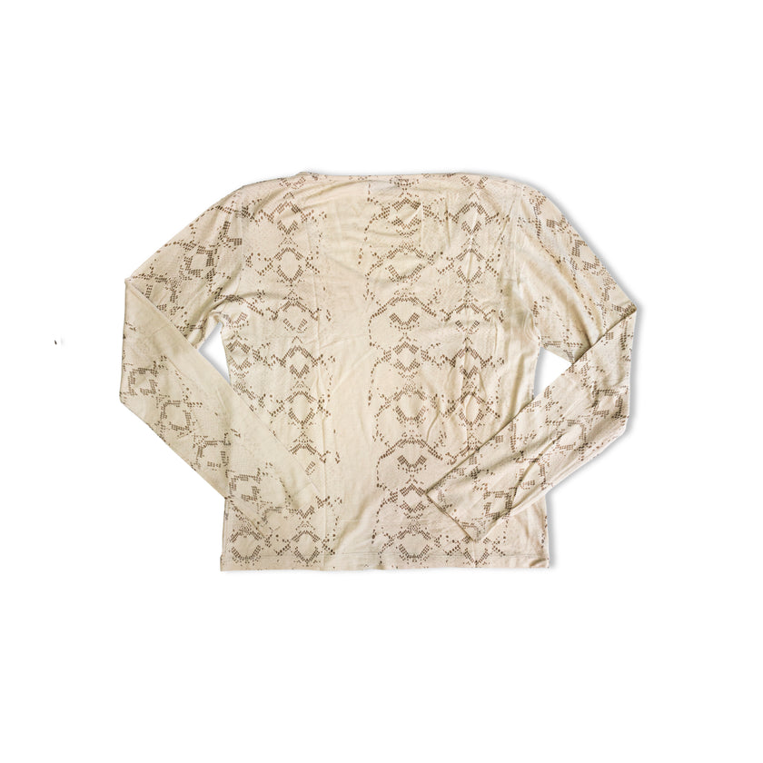 Beige top with delicate leopard accents