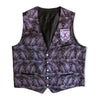 Purple Floral Jacquard Button-Front Waistcoat Vest (L)