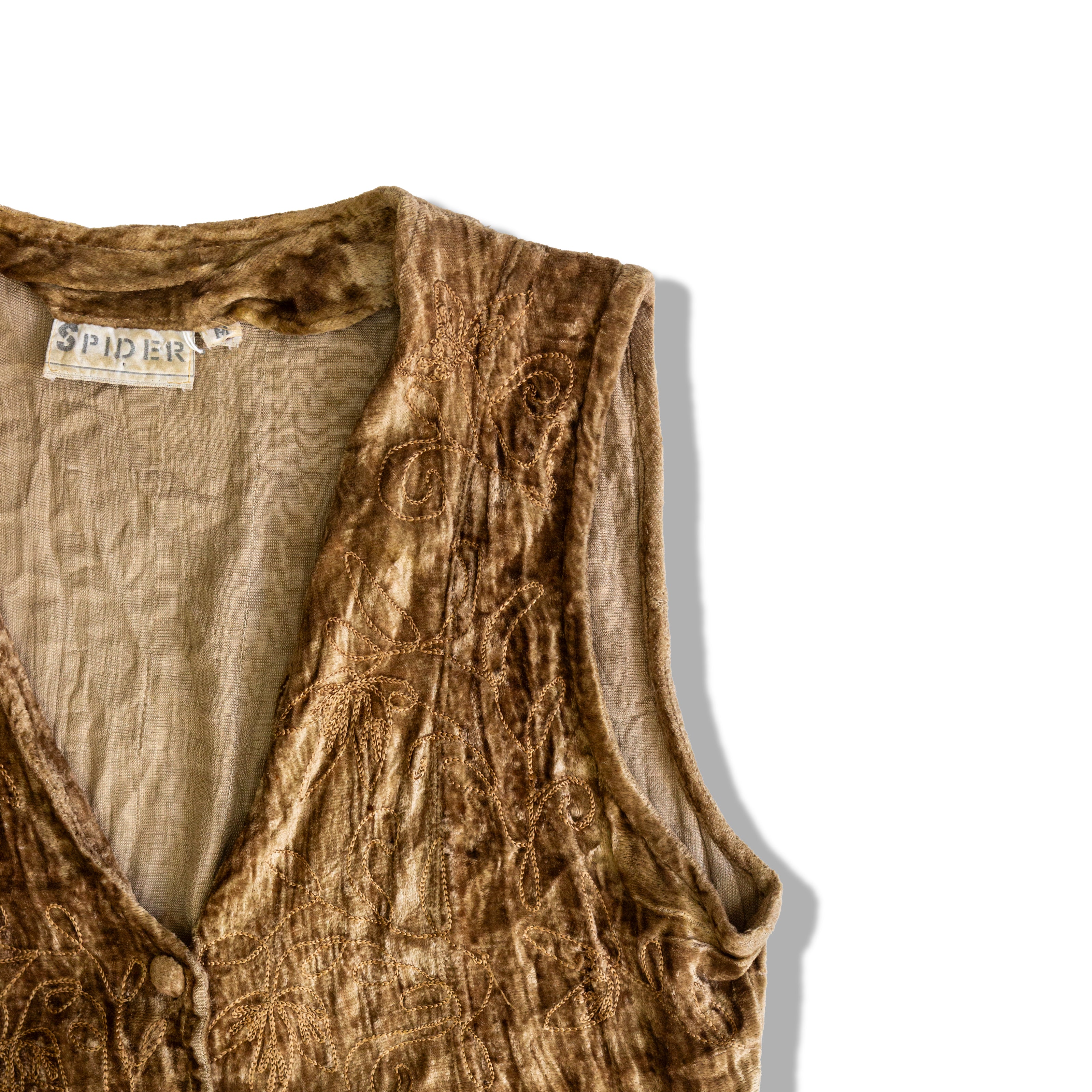 Vintage velvet embroidered vest