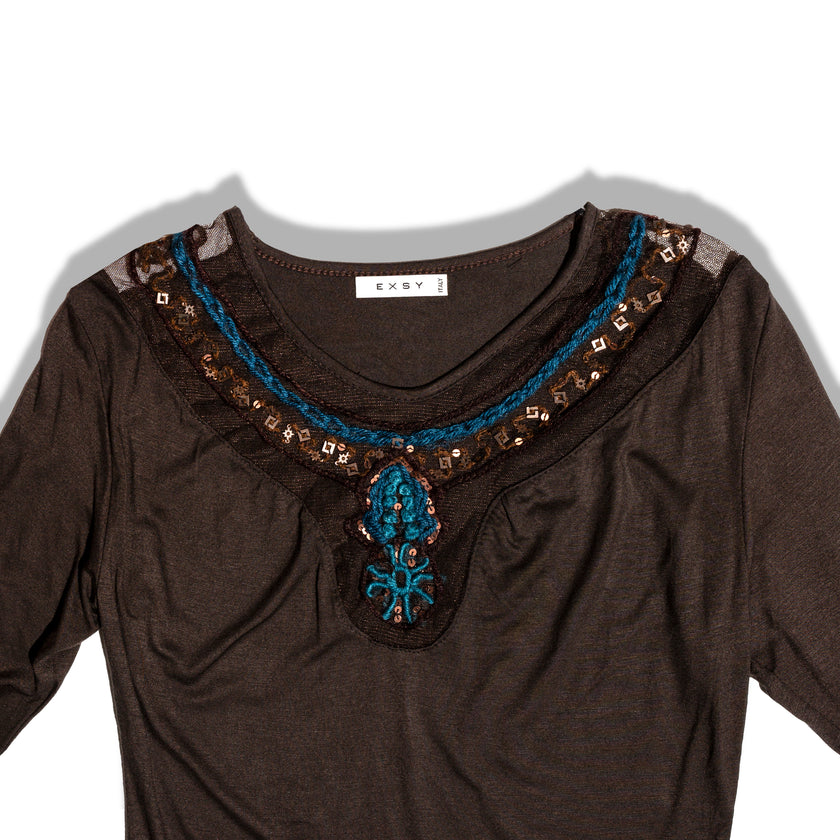 Beautiful embroidered and beaded deadstock top