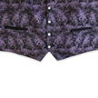 Purple Floral Jacquard Button-Front Waistcoat Vest (L)