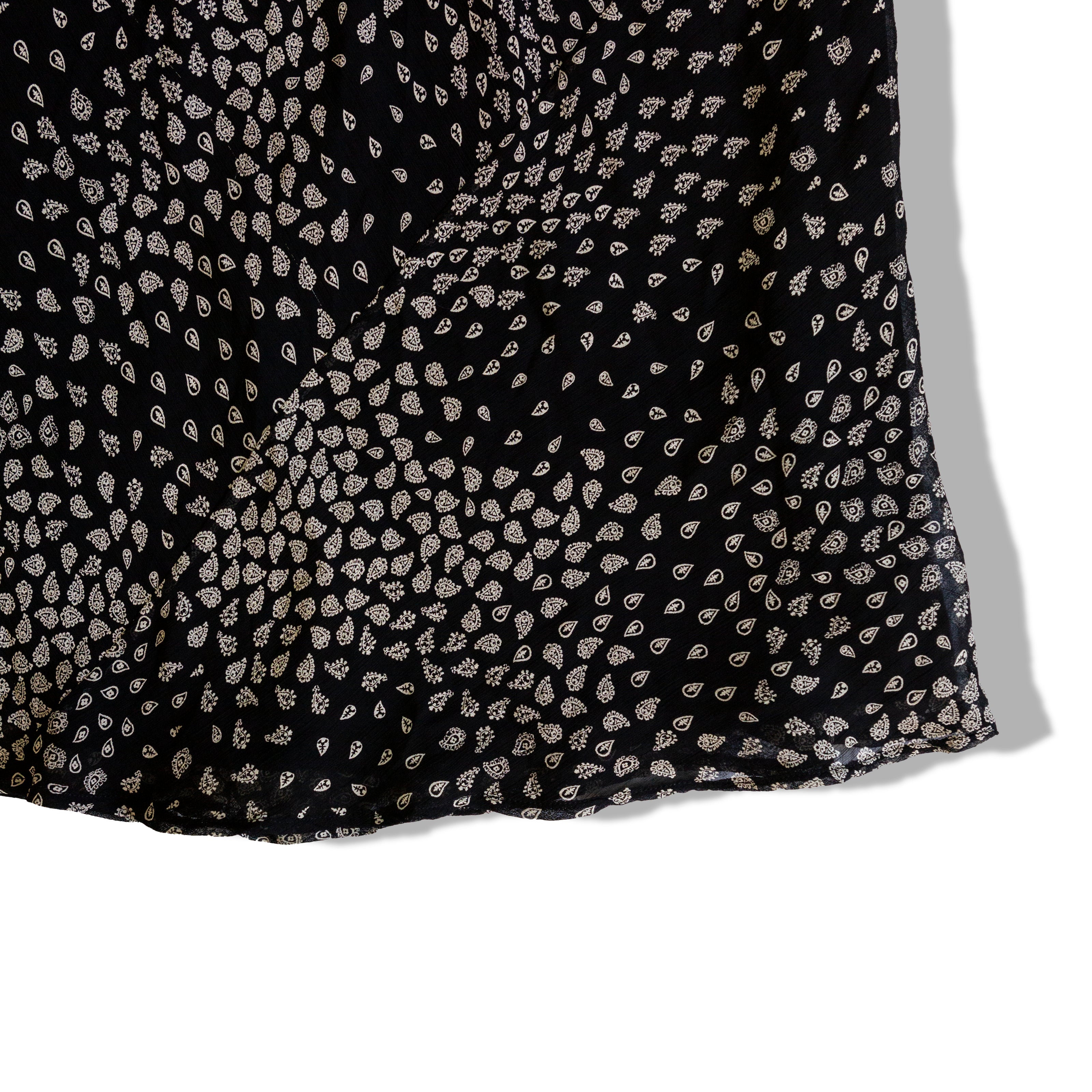 Vintage 100% viscose midi skirt with elastic waist (M)