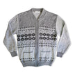 Vintage men’s funky zip up knit crewneck sweater (L)