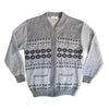 Vintage men’s funky zip up knit crewneck sweater (L)