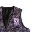 Purple Floral Jacquard Button-Front Waistcoat Vest (L)