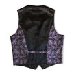 Purple Floral Jacquard Button-Front Waistcoat Vest (L)