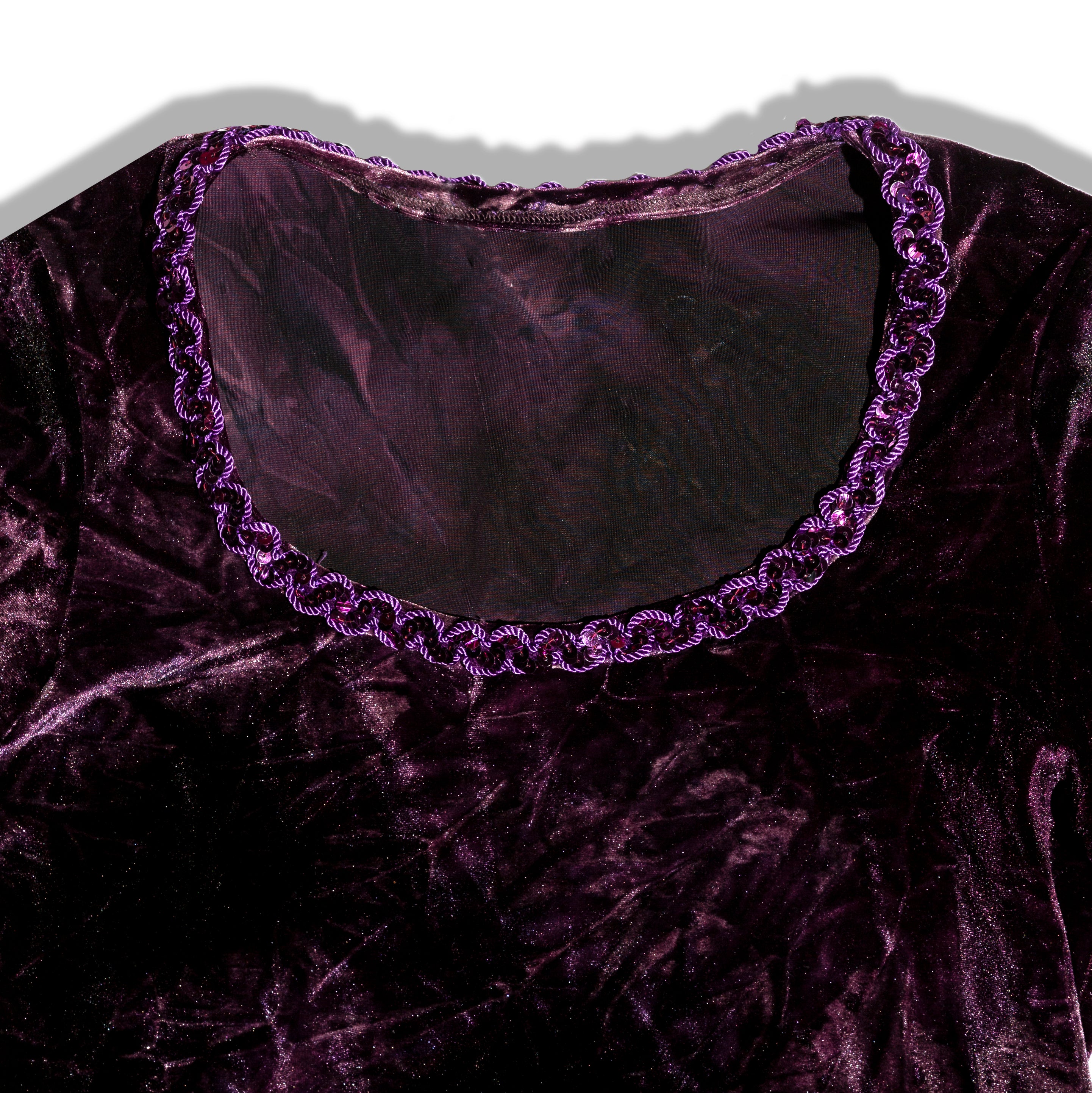 Super cute purple velvet top with beaded details