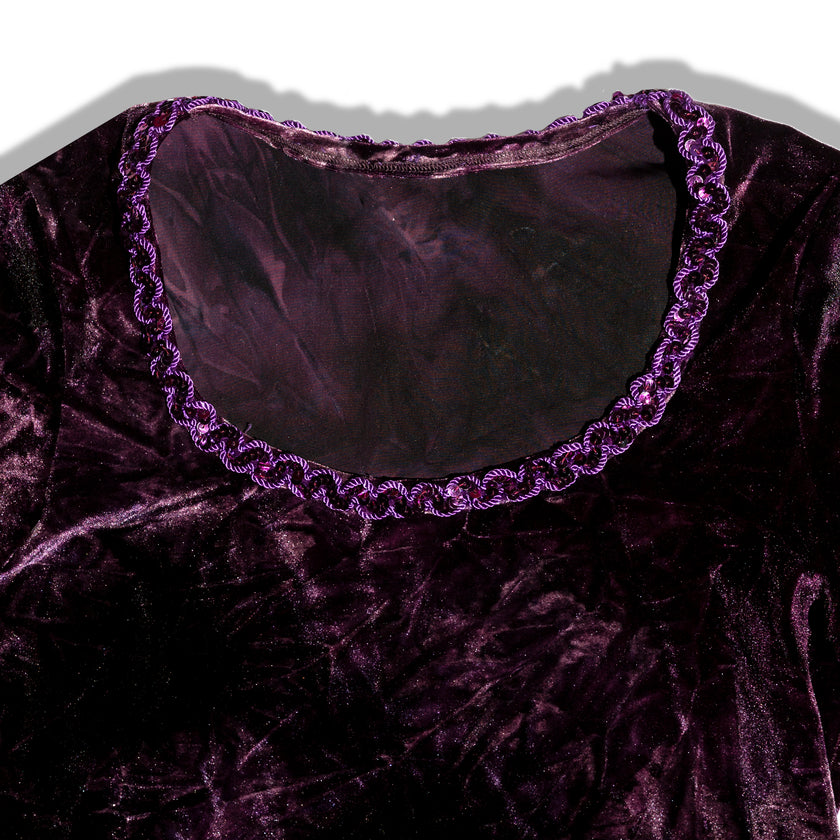Super cute purple velvet top with beaded details