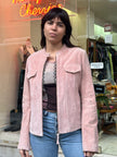 Stunning pink genuine suede jacket