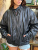 Vintage extra warm oversized genuine leather bomber (with fur lining)