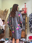 Vintage cotton patterned yukata robe