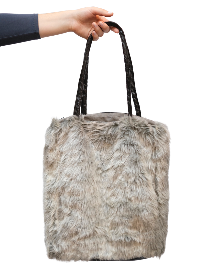 Super cute faux fur tote bag