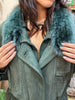 Stunning vintage green genuine leather jacket