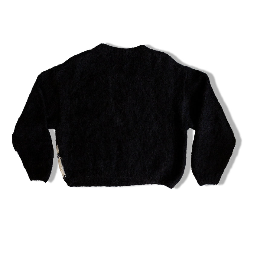 Super fluffy knit sweater with unique pattern