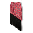 Super hot asymmetrical stretchy animal print skirt with fringe (M)