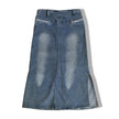 Denim low waisted skirt with slits on the sides (S/M - elastic material)