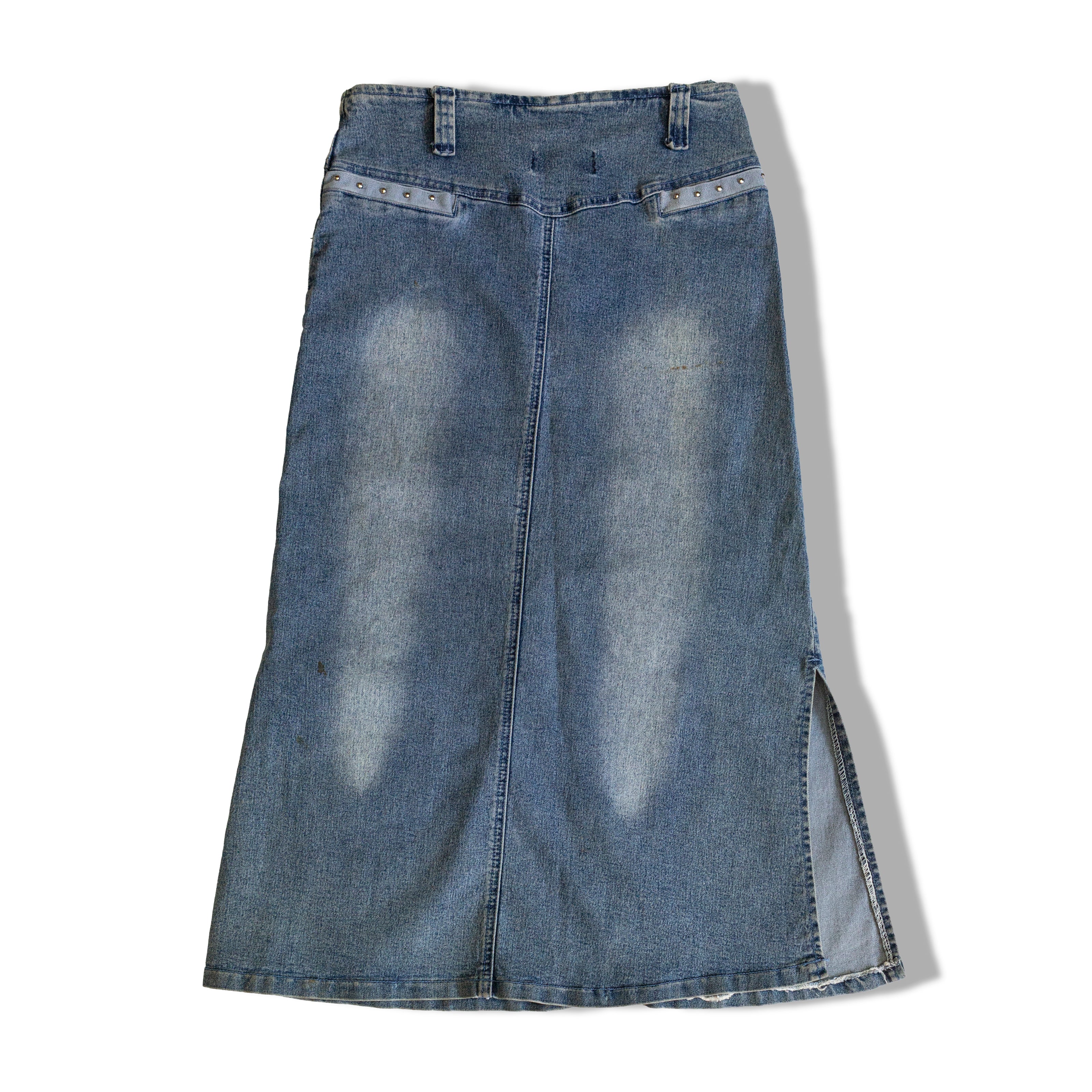 Denim low waisted skirt with slits on the sides (S/M - elastic material)