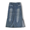 Denim low waisted skirt with slits on the sides (S/M - elastic material)