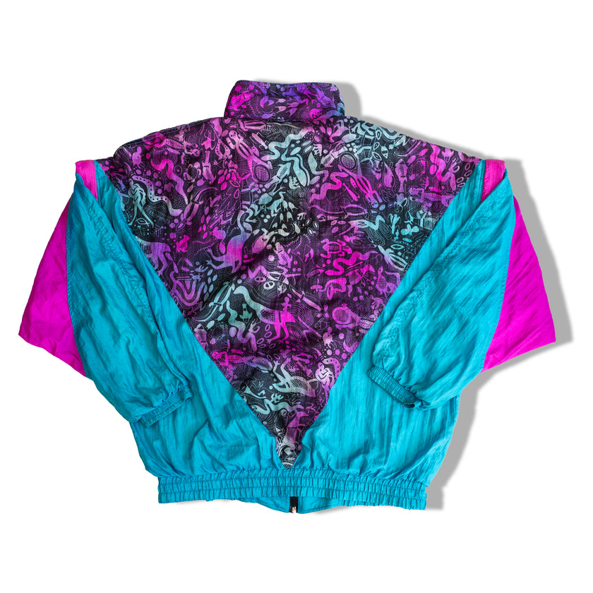 Vintage funky paterned winbreaker with removable sleeves (M/L)