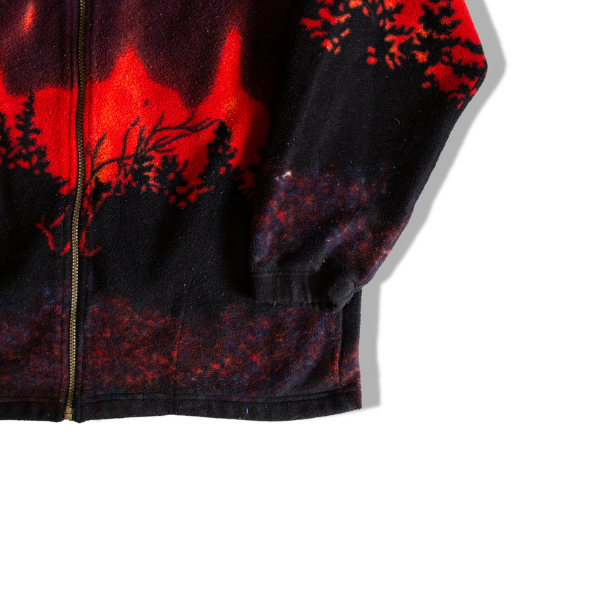 Vintage funky patterned fleece zip up