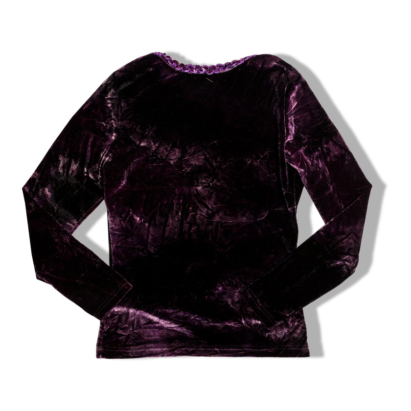 Super cute purple velvet top with beaded details