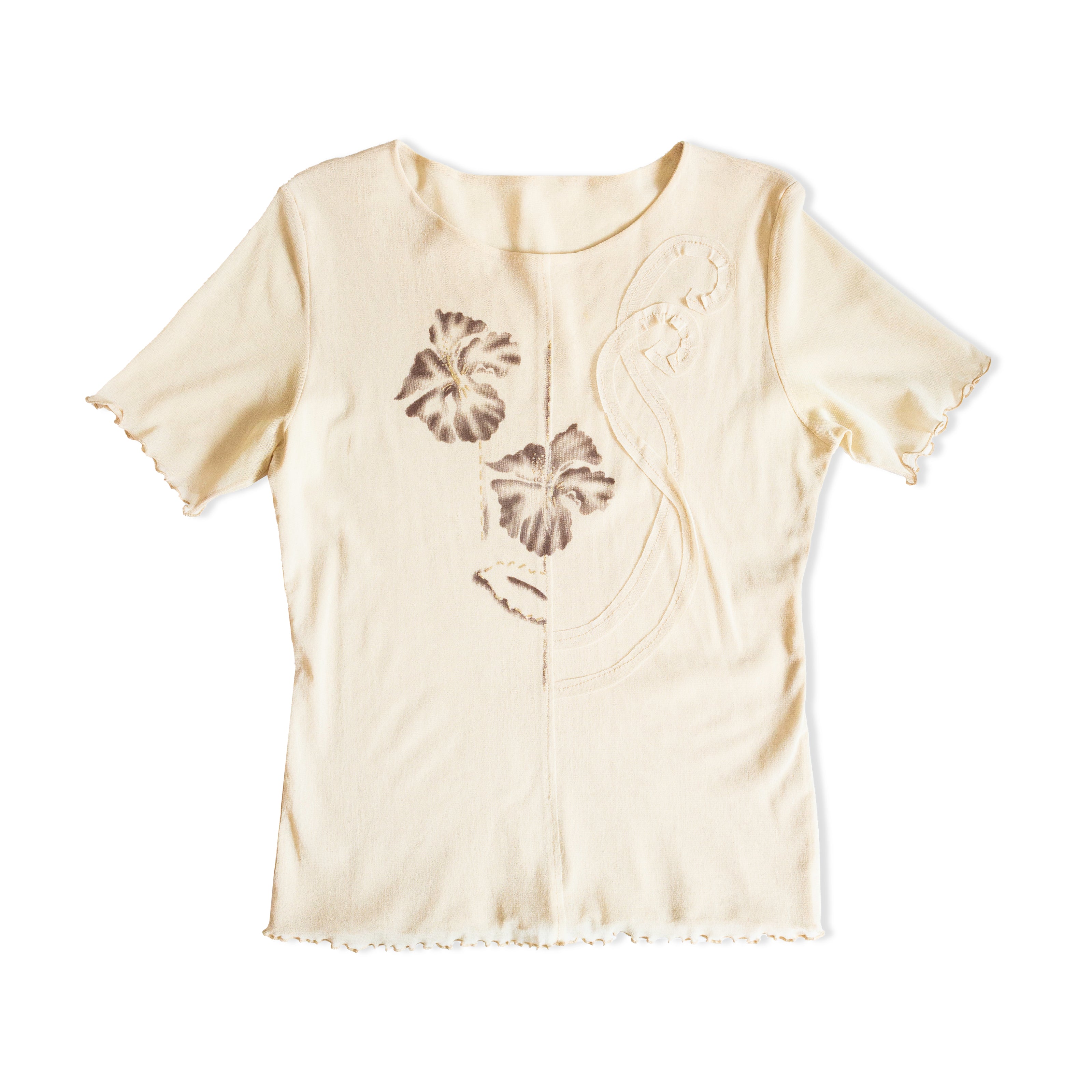 Y2K beige mesh top (L)