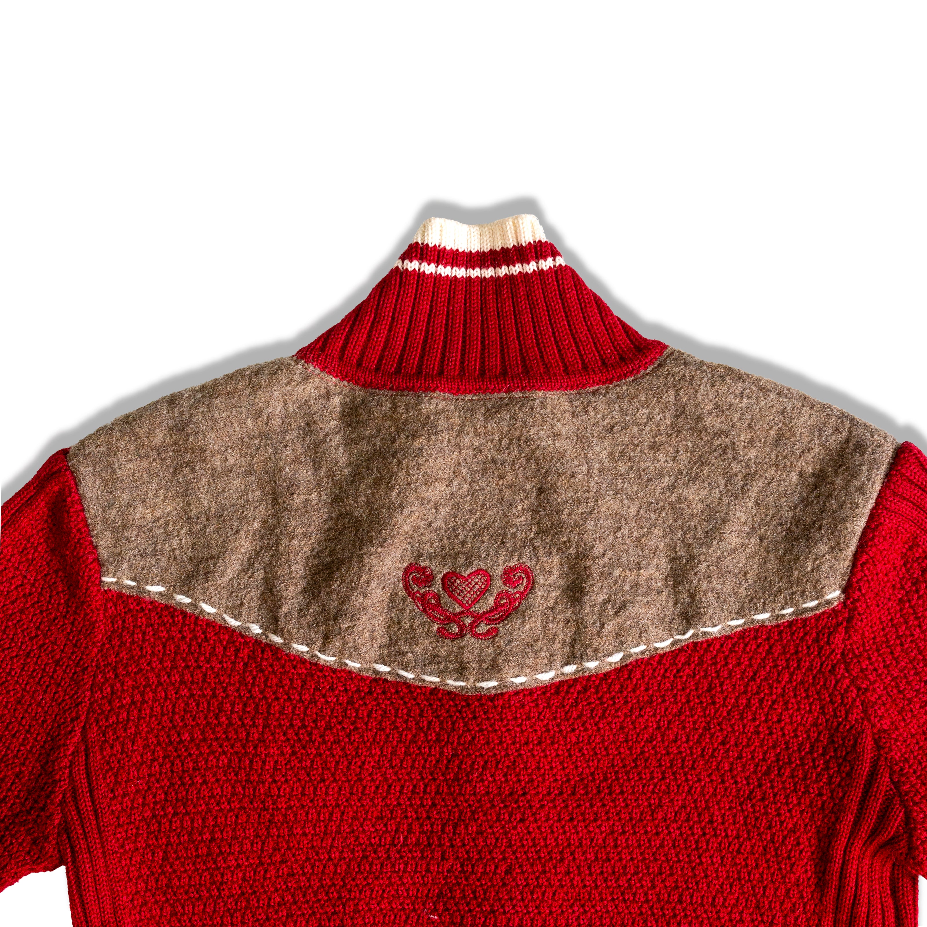 Super cute red cardigan with pocket details