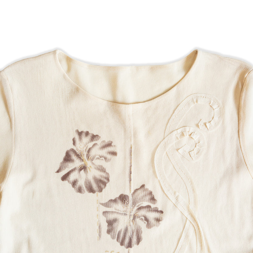 Y2K beige mesh top (L)