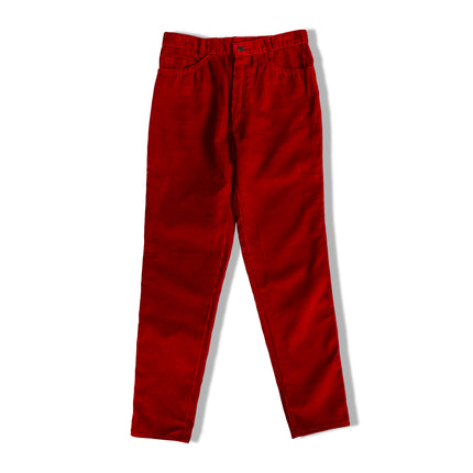 VINTAGE HIGH WAISTED RED CORDUROY PANTS (S)