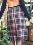 Vintage plaid pleated skirt