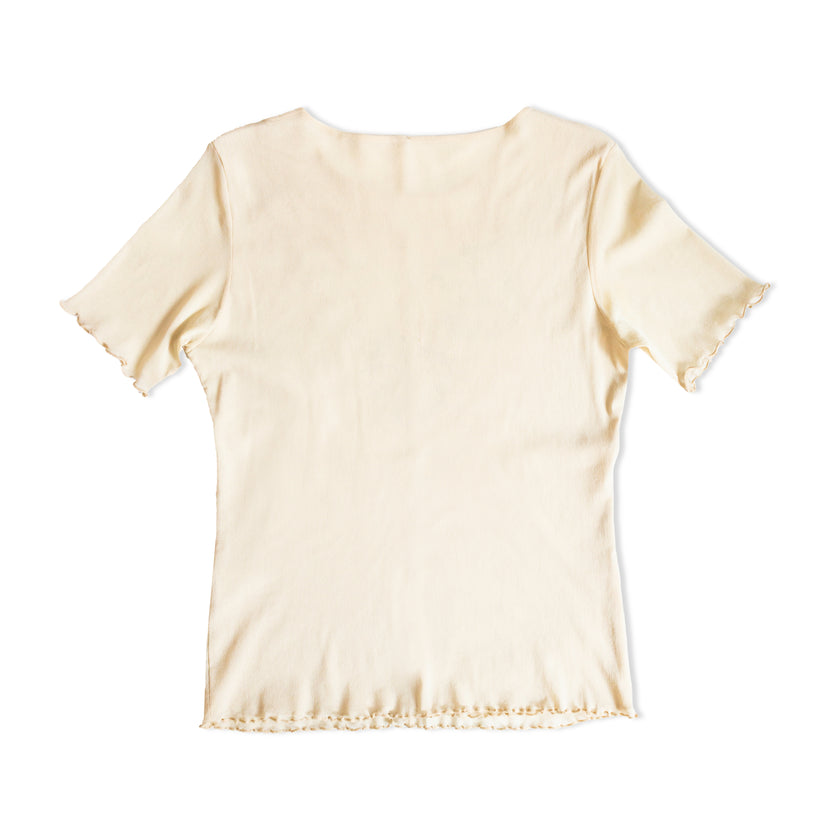 Y2K beige mesh top (L)