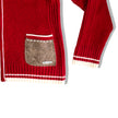 Super cute red cardigan with pocket details