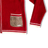 Super cute red cardigan with pocket details
