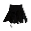 Super hot black asymmetrical elasticskirt with silver belt (M/L)