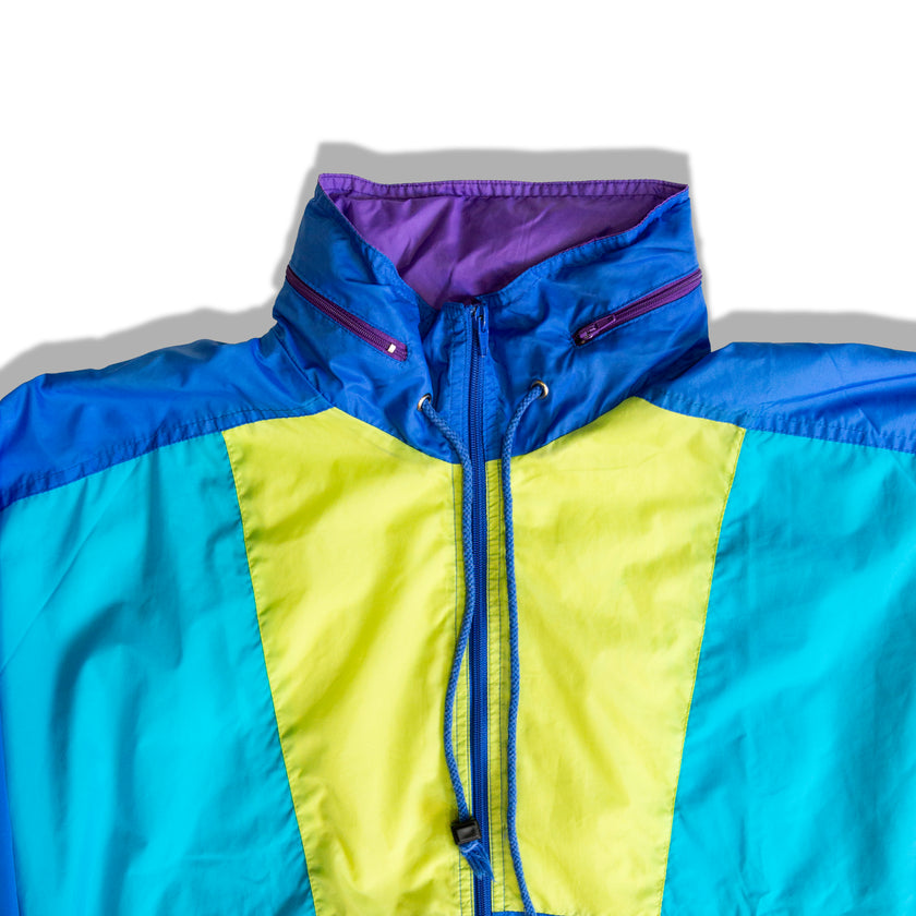Vintage funky colorful windbreaker (M)