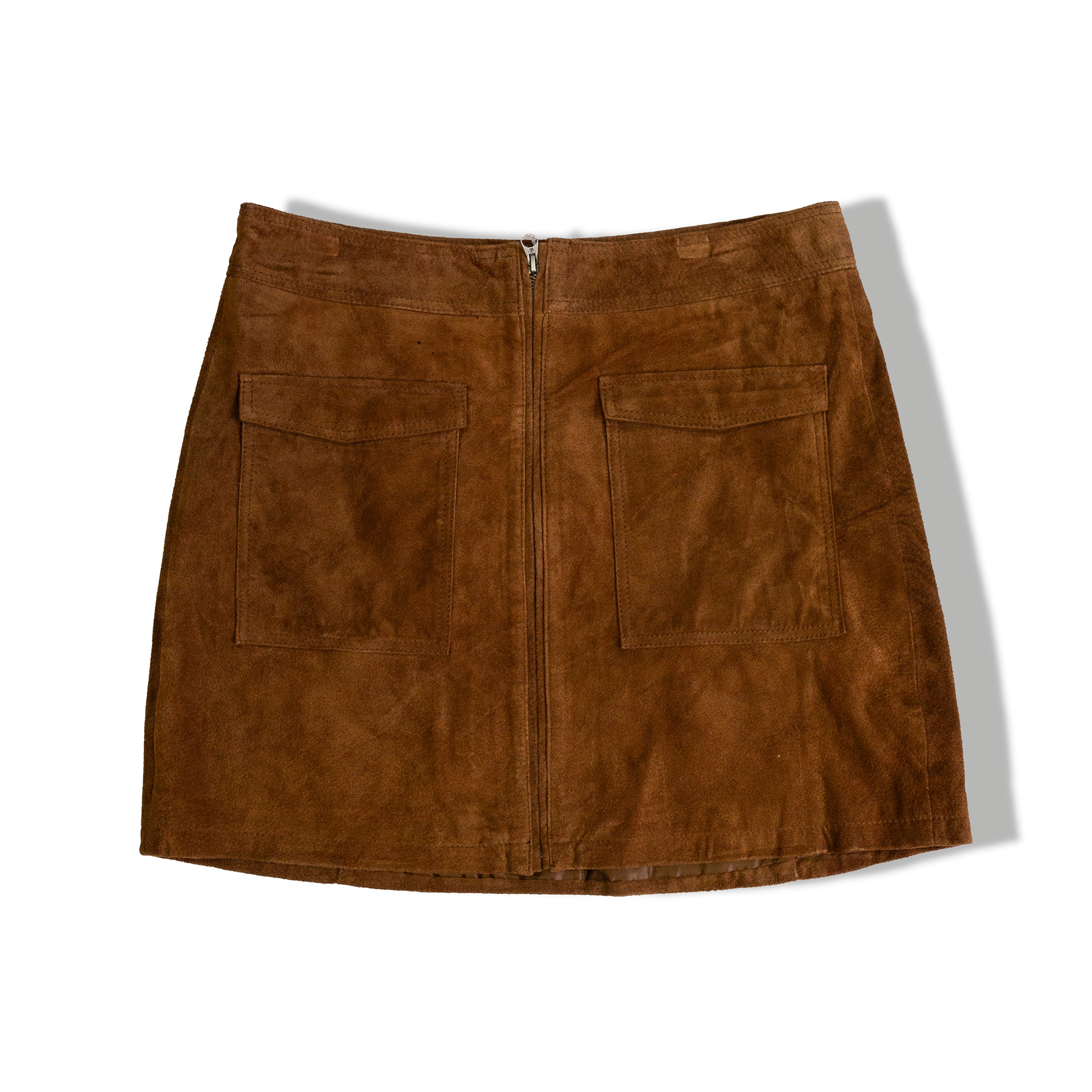Peppe jeans genuine leather skirt with full-length front zipper (M/L)