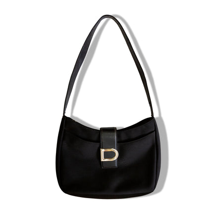 DKNY Black Shoulder Bag with Silver D Hardware – Vintage Y2K Style
