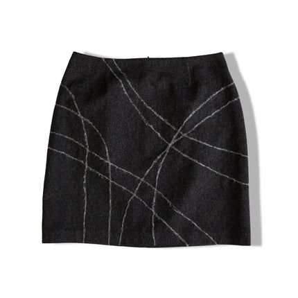 Vintage 100% wool dark grey mini skirt (S)