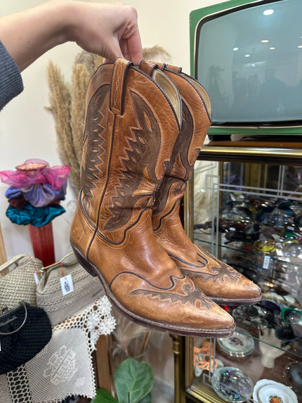 Vintage genuine leather cowboy boots