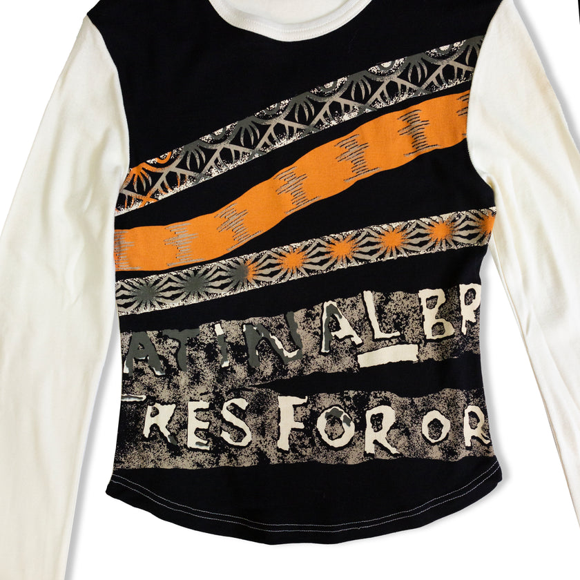 100% cotton multi-patterned deadstock top