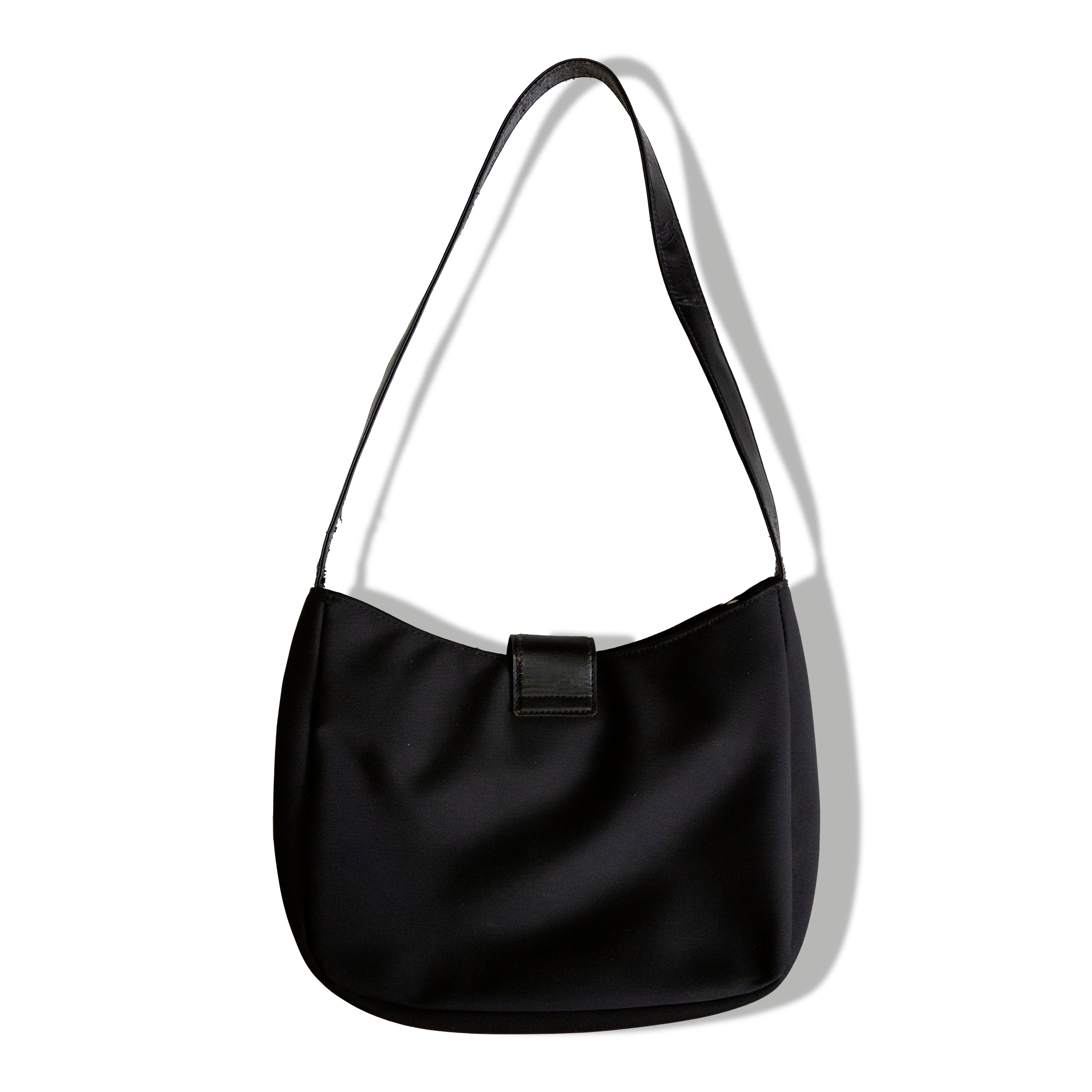 DKNY Black Shoulder Bag with Silver D Hardware – Vintage Y2K Style