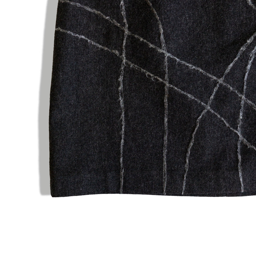 Vintage 100% wool dark grey mini skirt (S)