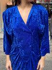 Stunning vintage blue velvet dress