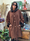 Stunning vintage oversized genuine leather coat