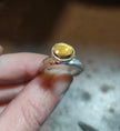 Kimilio Eos silver 925 ring with citrine store (open back)