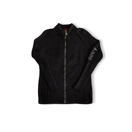 Gaudi Men's dark grey knit zip up (L)