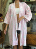 Pink floral cotton yukata robe