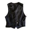 Vintage floral jacquard waistcoat vest (XL)