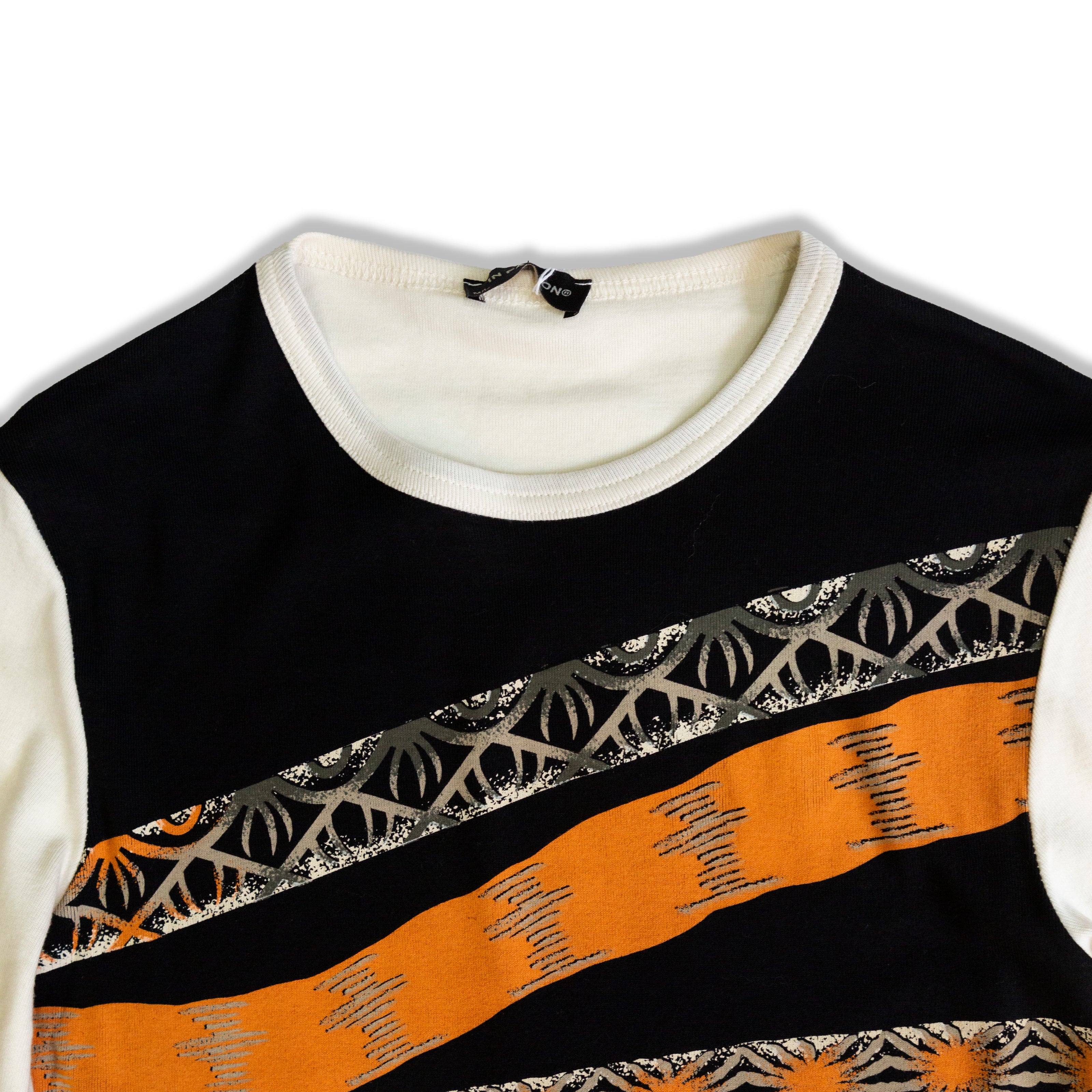 100% cotton multi-patterned deadstock top